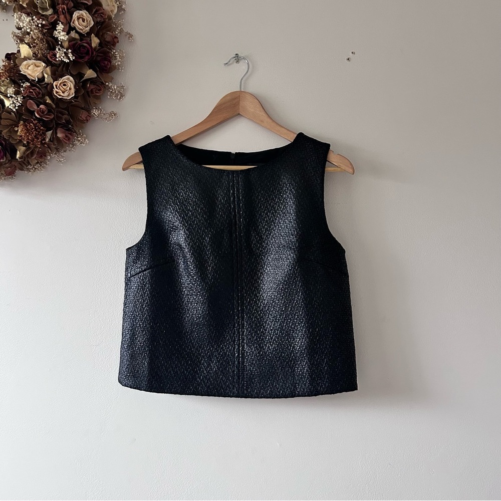 Banana Republic | Faux Leather Sleeveless Structured Blouse